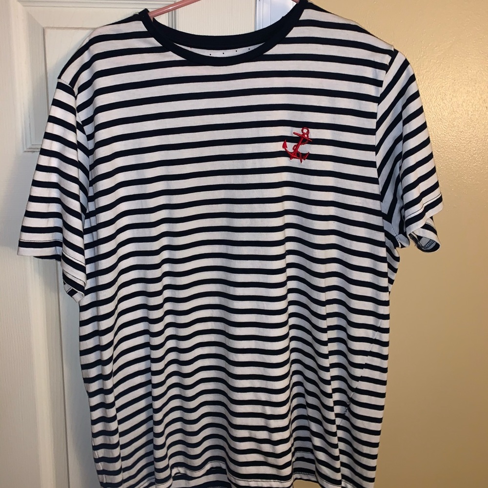 RICKY SINGH Men’s Striped Anchor Shirt